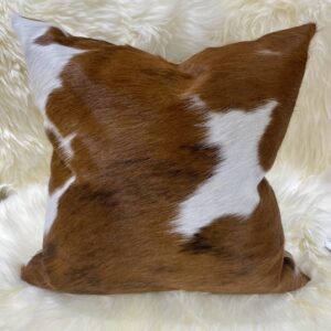 50x50cm Golden Guernsey Cow Cowhide Cushion Interior Furnishings By Guernsey Treasures