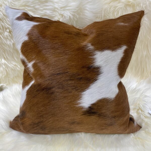 50x50cm Golden Guernsey Cow Cowhide Cushion Interior Furnishings By Guernsey Treasures