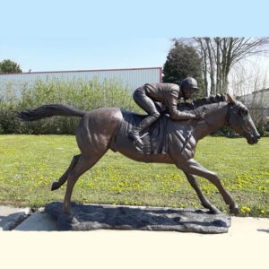 HO 29 Fine Cast Solid Bronze Racehorse & Jockey Sculpture 1 | Avant Garden