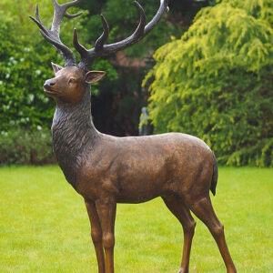 This lovely Solid Bronze Stag Sculpture would make a stunning addition to a large garden, pride of place overlooking pasture or woodland.