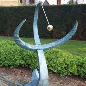 AR 18 Armillary Sphere Sundial Wave Bronze Sculpture 6' 1 | Avant Garden Bronzes
