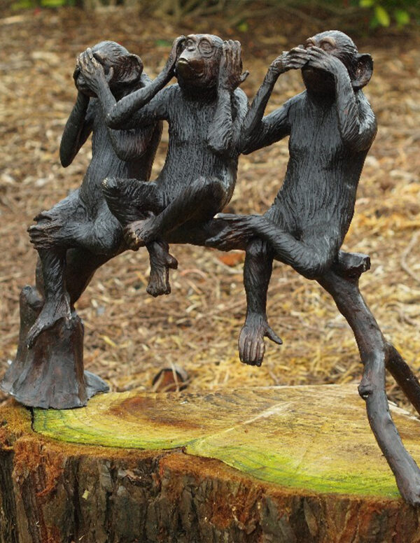 Bronze Monkey Chimpanzees Sculpture 45cm 1 | Avant Garden Bronzes