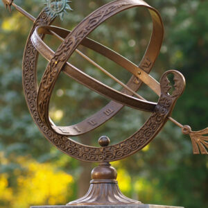 AR 4 Globe Sundial Armillary Sphere Sundial 48cm Bronze Sculpture 1 | Avant Garden