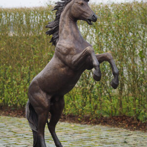 HO 25 Solid Bronze Horse Rearing Sculpture 1 | Avant Garden