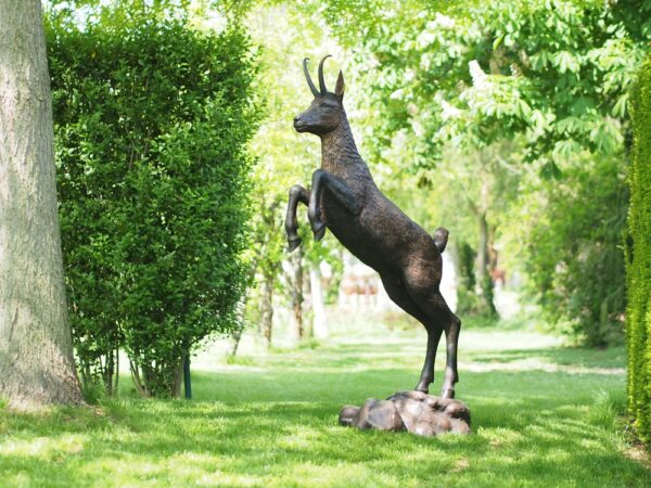 MI 74 Goat Jumping Solid Bronze Sculpture 1 | Avant Garden Bronzes