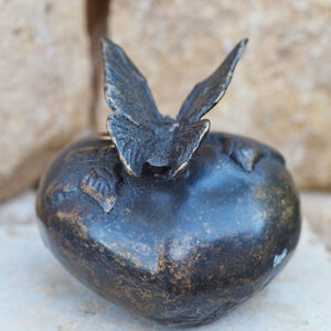 MESU 24 Urn Memorial Cremation Butterfly Mini Heart Solid Bronze Sculpture 1 | Avant Garden