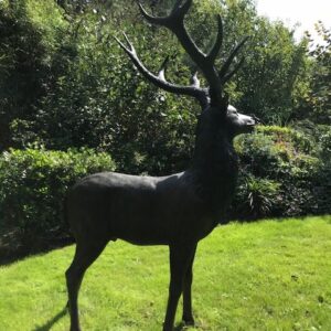 Bronze Royal Stag Wild Deer Standing Lifesize 6' WI 4 5 | Avant Garden Bronzes