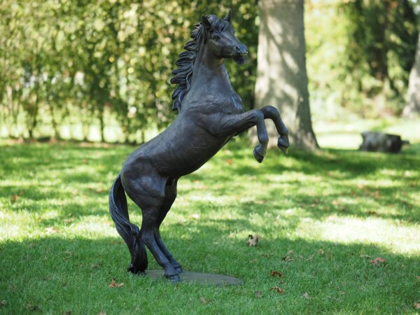 Bronze Horse Sculpture Rearing Natural Finish 102cm 1 | Avant Garden
