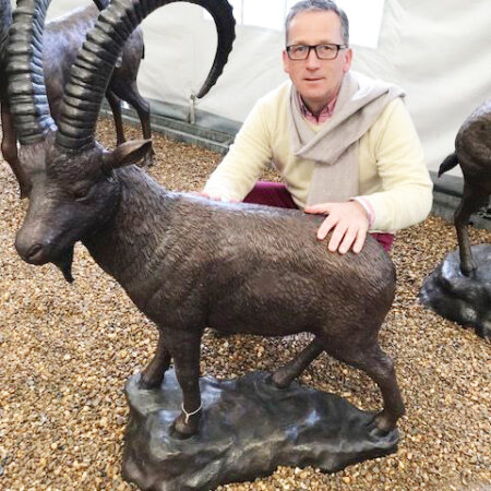 WI 54 Fine Cast Solid Bronze Ibex Mountain Goat Sculpture 7 | Avant Garden Bronzes