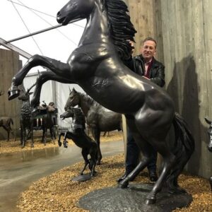 HO 22 Solid Bronze Rearing Horse Sculpture 6 | Avant Garden Bronzes