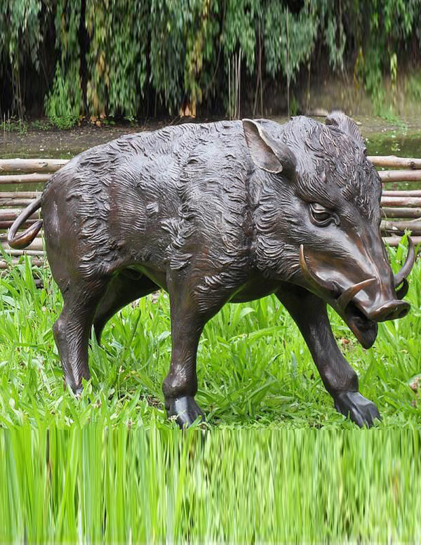 WI 11 Solid Bronze Boar Large Sculpture 1 | Avant Garden Bronzes