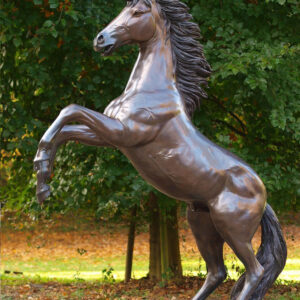 HO 22 Solid Bronze Rearing Horse Sculpture 1 | Avant Garden Bronzes