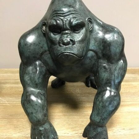 Gorilla Modern Black Small Solid Bronze Sculpture 1 | Avant Garden Bronzes
