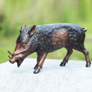 WI 22 Solid Bronze Wild Boar Sculpture 1 | Avant Garden Bronzes