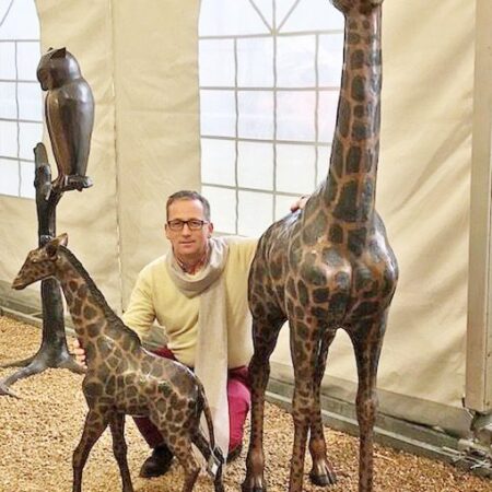 WI 16 Solid Bronze Giraffe Sculpture 5 | Avant Garden Bronzes