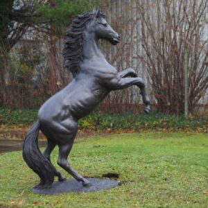 HO 22 Solid Bronze Rearing Horse Sculpture 4 | Avant Garden Bronzes