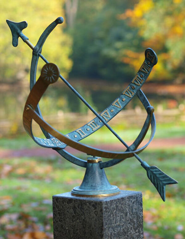 Armillary Sphere Sundial Classic 45cm Bronze Garden Verdigris Sculpture AR 7 1 | Avant Garden Bronzes