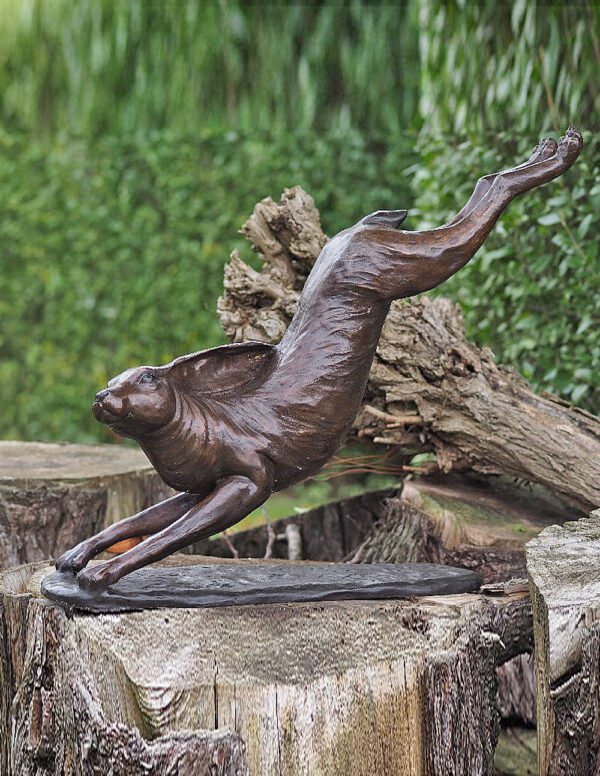 MI 72 Solid Bronze Field Hare Sculpture 85x18x72cm 1 | Avant Garden Bronzes
