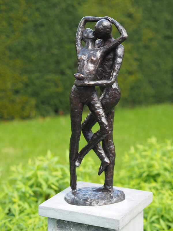 Solid Bronze Kissing Lovers 55cm Sculpture 1 | Avant Garden