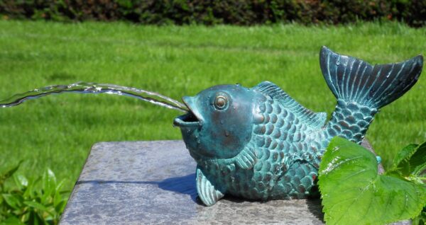 Solid Bronze Fountain Fish Koi Carp Sculpture 1 | Avant Garden