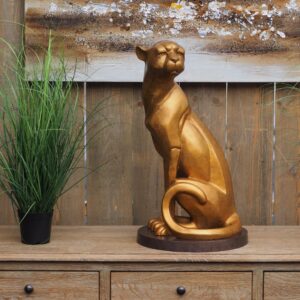 Solid Bronze Cheetah Sitting Modern Sculpture 1 | Avant Garden