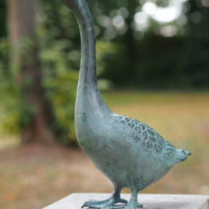 Solid Bronze Goose Standing Verdigris 1 | Avant Garden
