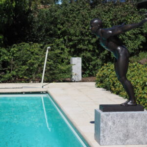 Diving In Solid Bronze Male Swimmer Sculpture 2 | Avant Garden Bronzes