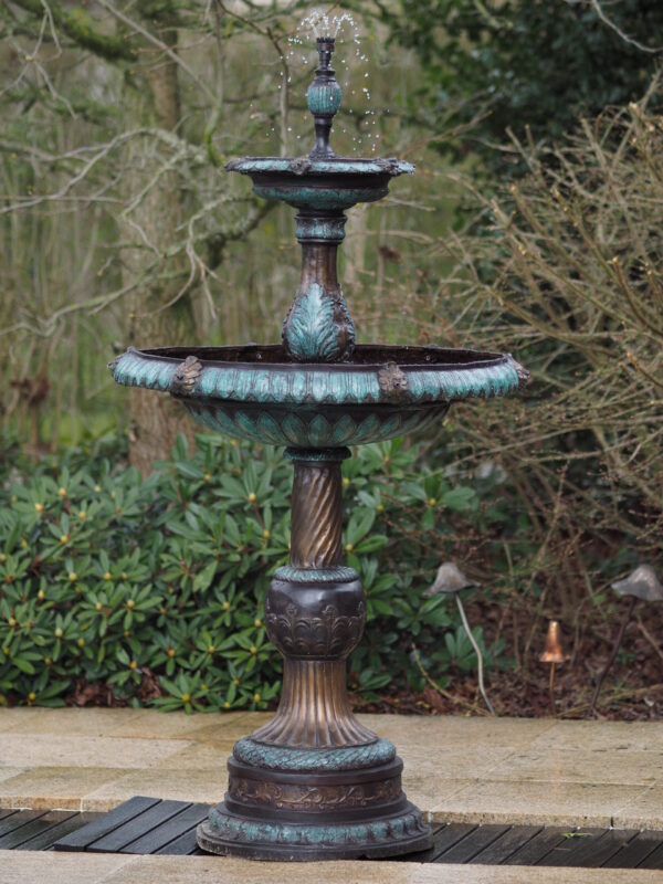 Solid Bronze Fountain Two Scales Sculpture 1 | Avant Garden