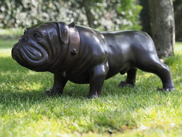 DO 21 Bulldog Studded Collar Solid Bronze Sculpture 1 | Avant Garden