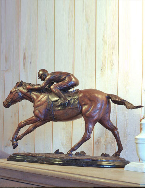 Bronze Racehorse Jockey Sculpture 1 | Avant Garden