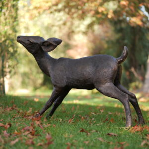 Solid Bronze Deer Fawn Sculpture 2 | Avant Garden