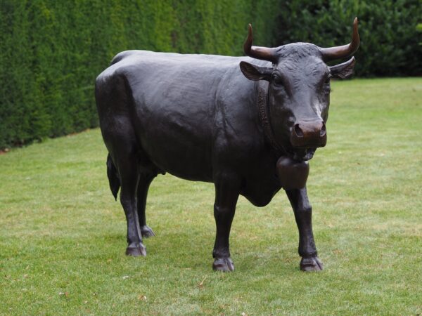 Solid Bronze Swiss Cow Sculpture 1 | Avant Garden