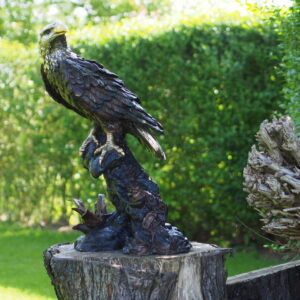 Eagle Perched Solid Bronze Sculpture 1 Avant Garden