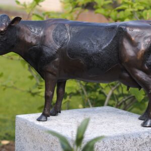 Solid Bronze Dairy Cow Sculpture 1 | Avant Garden