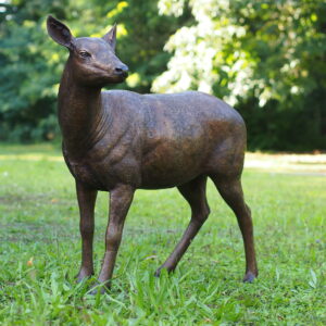 Solid Bronze Doe Roe Deer Sculpture 1 | Avant Garden
