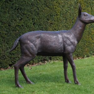 Doe Deer Solid Bronze Sculpture WI 85 1 | Avant Garden Bronzes