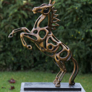 HO 8 Solid Bronze Sculpture Horse Rearing Modern 56cm (1) | Avant Garden