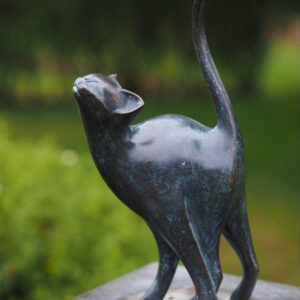 CA 19 Fine Cast Bronze Sculpture Sleek Stretching Cat 1 | Avant Garden
