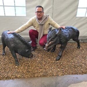 Solid Bronze Boar Large Mix Sculpture 1 | Avant Garden Bronzes