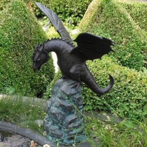 Dragon On Rock Solid Bronze Sculpture Fountain Water Feature 4 | Avant Garden Bronzes
