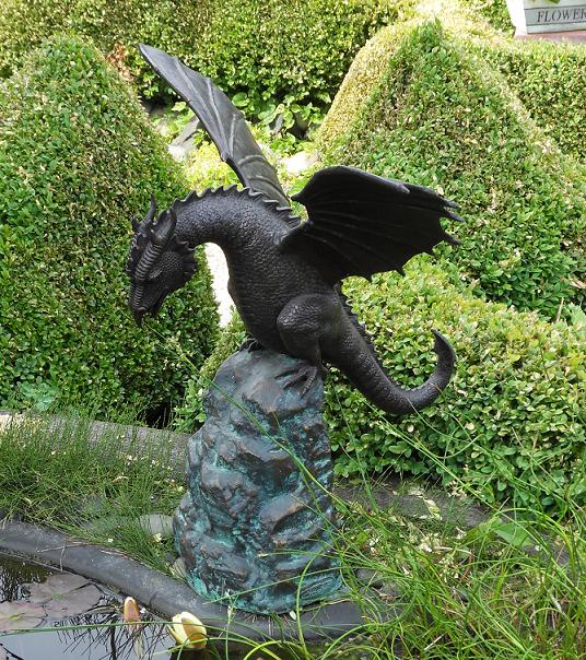 Dragon On Rock Solid Bronze Sculpture Fountain Water Feature 4 | Avant Garden Bronzes