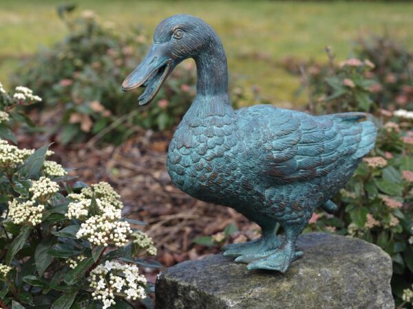 Verdigris Duck Fountain Bronze Sculpture 1 | Avant Garden Bronzes