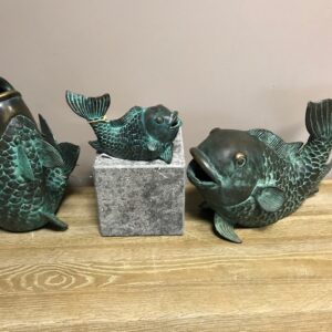 Solid Bronze Fountain Koi Carp Sculptures 5 | Avant Garden