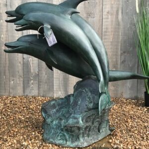 Solid Bronze Dolphin Trio Fountain Sculpture 2 | Avant Garden