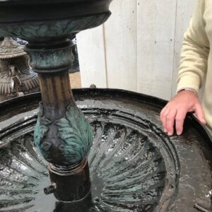 Solid Bronze Fountain Two Scales Sculpture 3 | Avant Garden