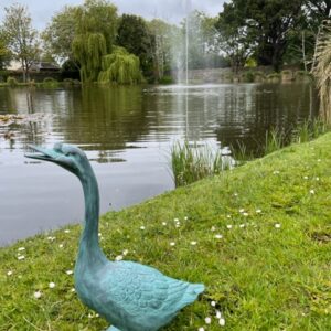 Long Neck Goose Bronze Sculpture 3 | Avant Garden Bronzes