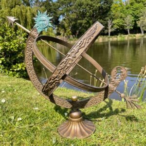 Armillary Sphere Sundial 48cm Sun & Moon Faces Bronze Sculpture AR 4 4 | Avant Garden Bronzes