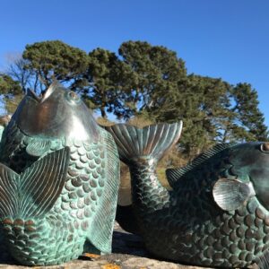 Solid Bronze Fountain Koi Carp Sculptures 1 | Avant Garden