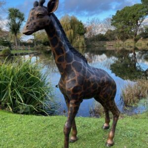 Giraffe Baby Bronze Sculpture Lifestyle 3 | Avant Garden Bronzes