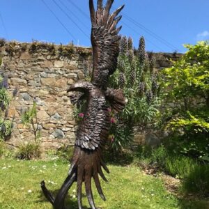 Eagle In Flight Solid Bronze Sculpture 4 | Avant Garden